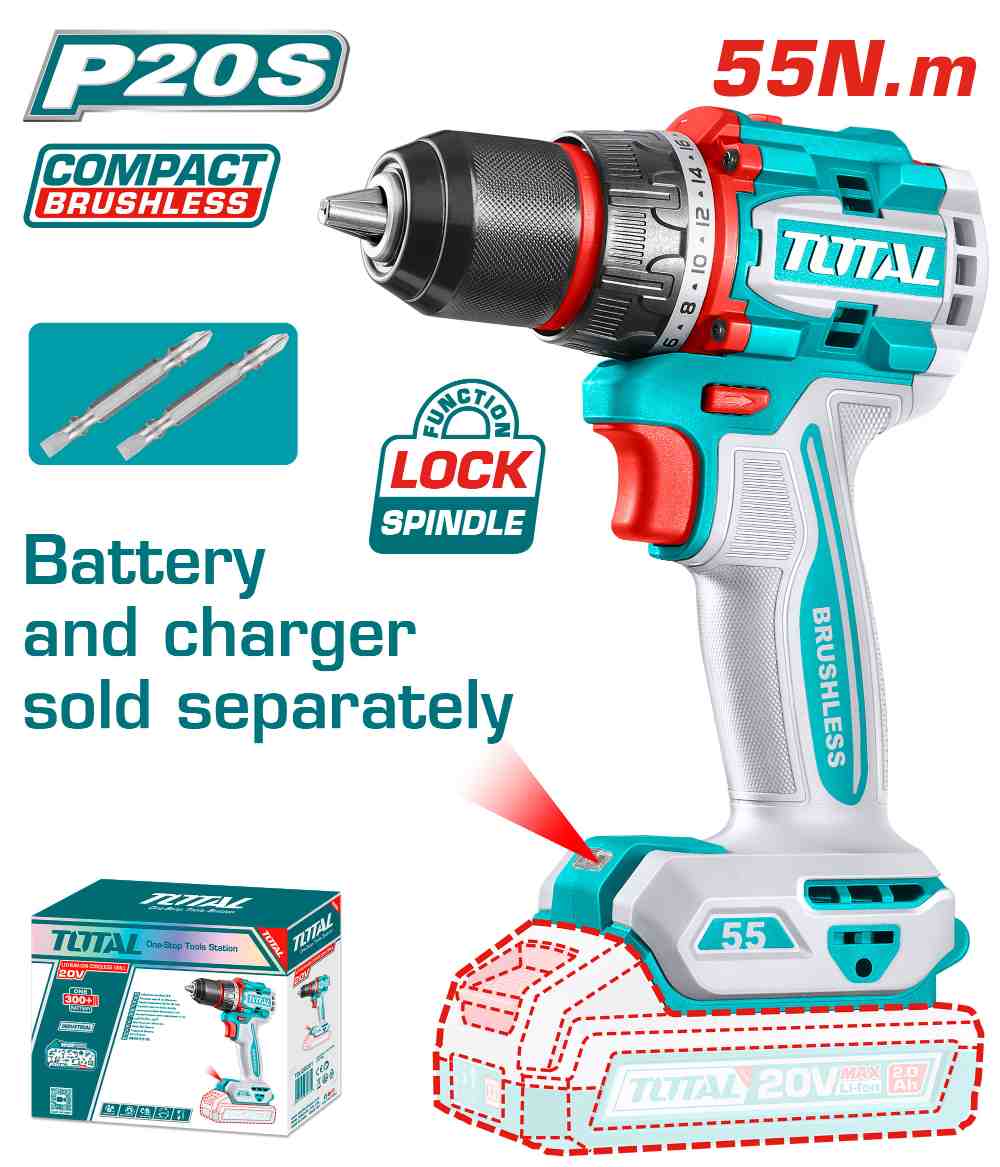 Cordless Drill 20V 13mm - (Battery Excluded)