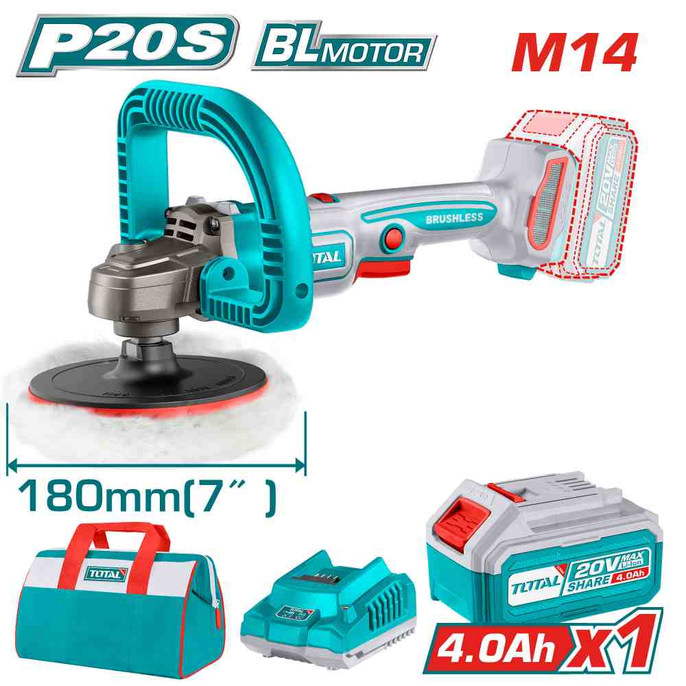 Cordless Polisher includes battery and charger 20v