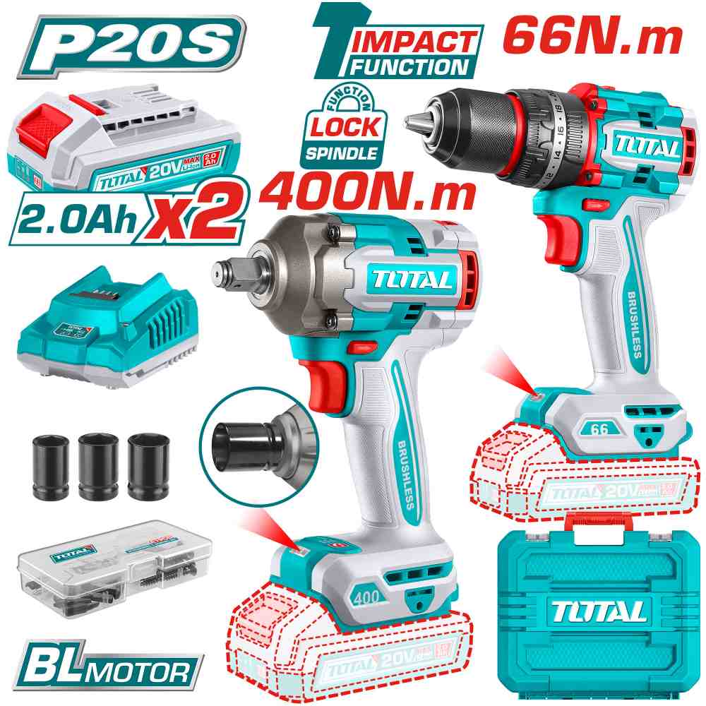 Cordless Impact Drill & Wrench Kit - Brushless