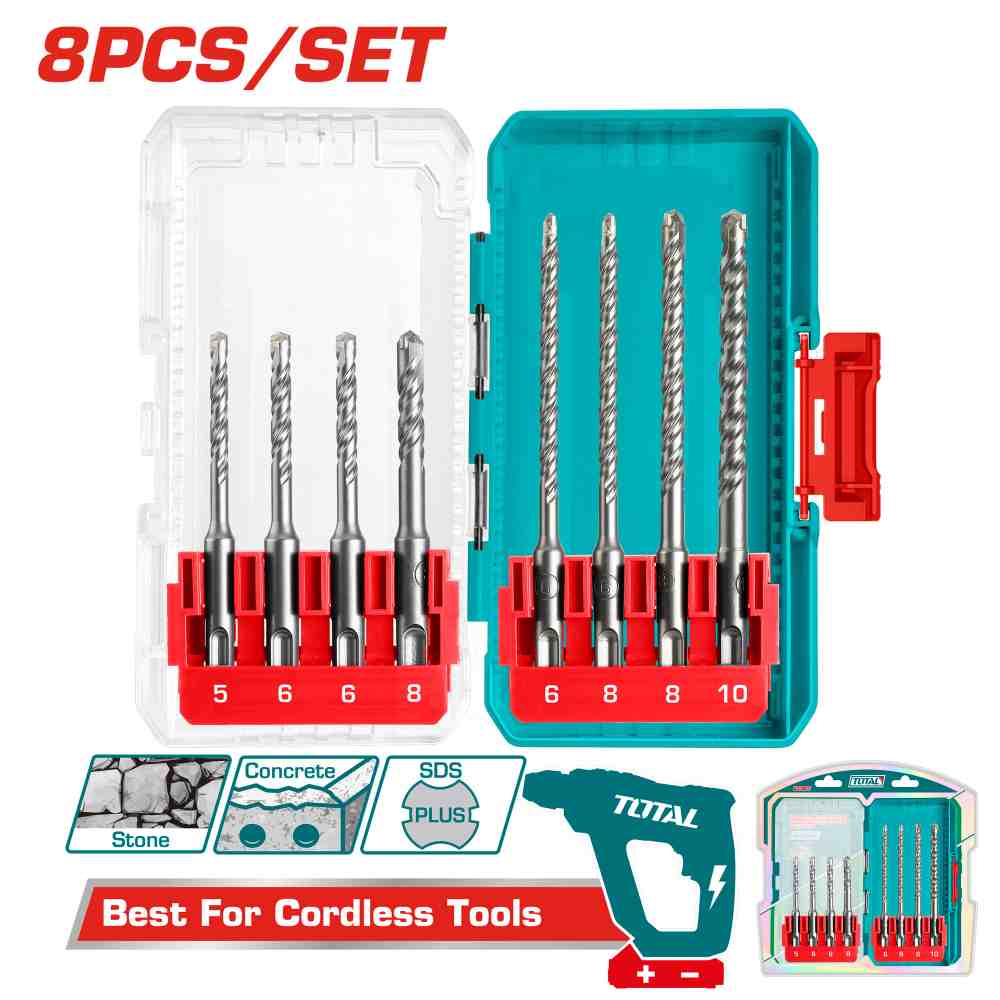 8 Pcs SDS plus hammer drill bits set