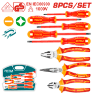 Screwdriver and Plier Set Insulated 8pc