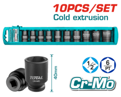 10 Pcs 1/2"DR. Impact socket set