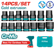 Impact socket set 10-27mm 14 Pcs 1/2"DR. 
