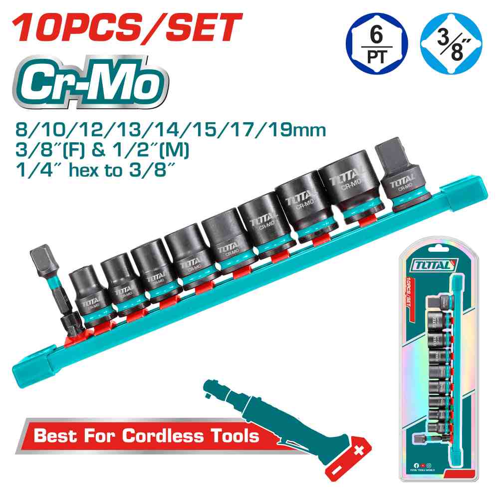 10 Pcs 3/8"DR. impact socket set