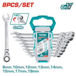 8pcs Flexible Ratchet Spanner Set