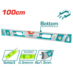 Spirit level with powerful magnets 100cm