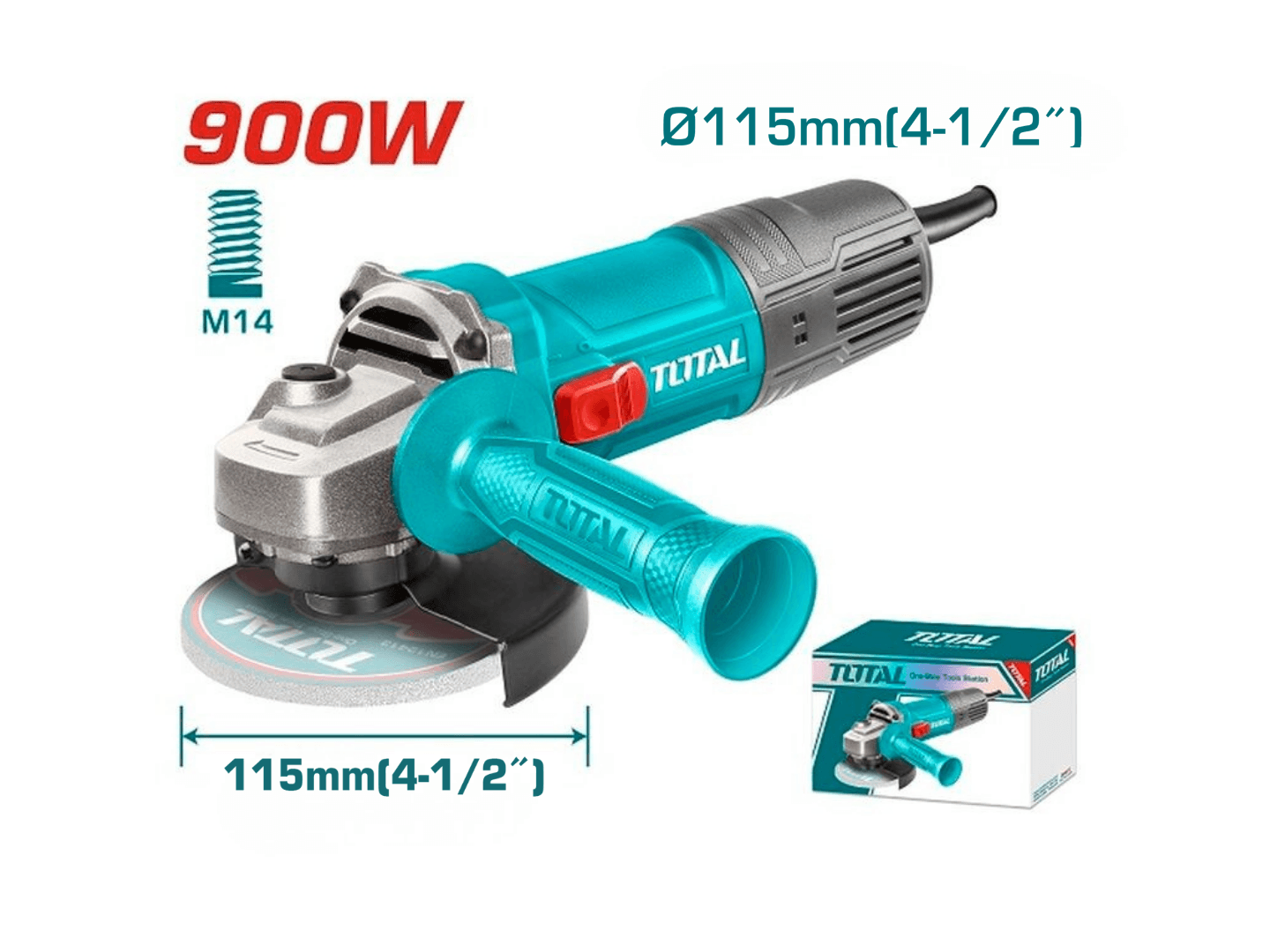 Angle Grinder 115mm (900W) - Corded
